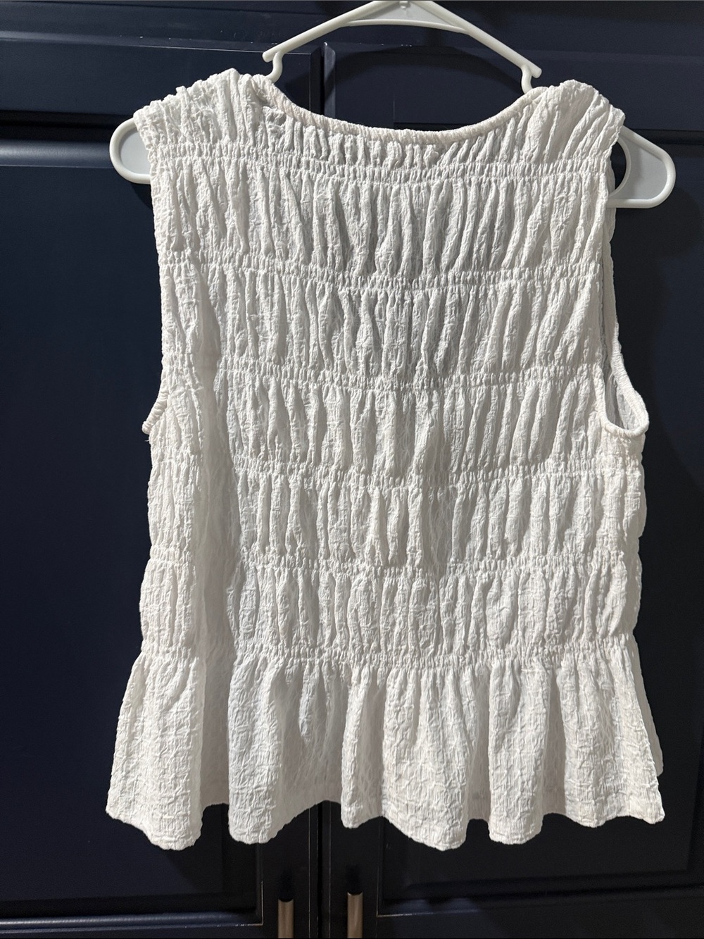 LOFT Double Tie Front Smocked Peplum Top - Picture 5 of 5